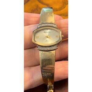 Women's 25mm Gold Tone Armitron Now Watch, Crystal Accents